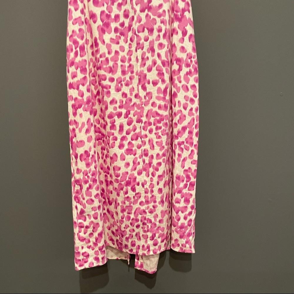 Who What Wear Linen Blend Leopard Midi Dress Size Small - Picture 11 of 13